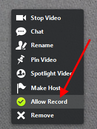 Allow Record option